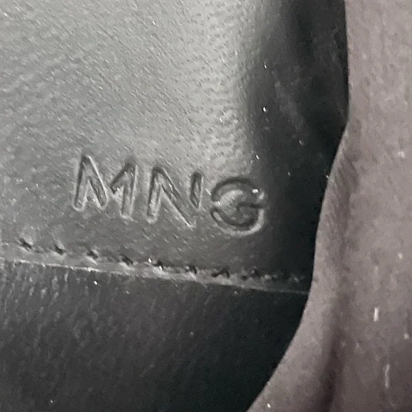 NWT Mango Classic Solid Black Genuine Leather Tied Down Knot Heeled Mules Shoes - Picture 6 of 8